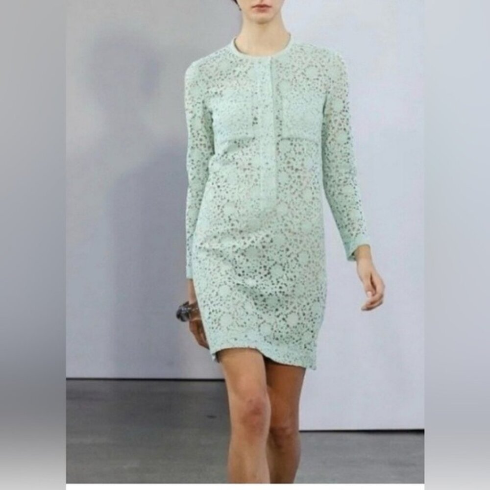 Victoria Beckham for Target Teal Lace Overlay 3/4 Sleeve Dress - 1X